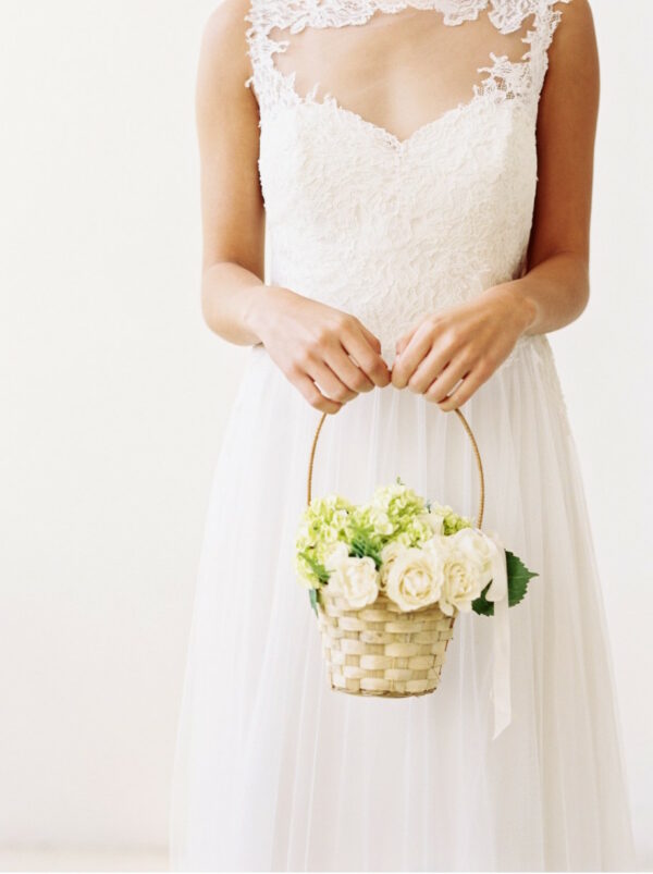 flower girl basket with flowers