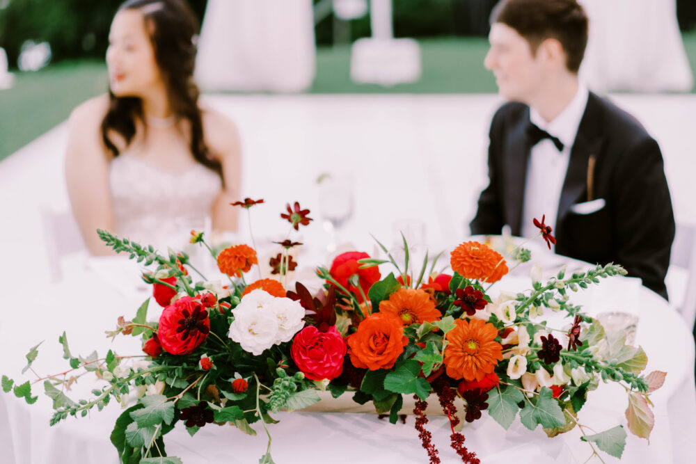 Sweet heart table for the bride and groom