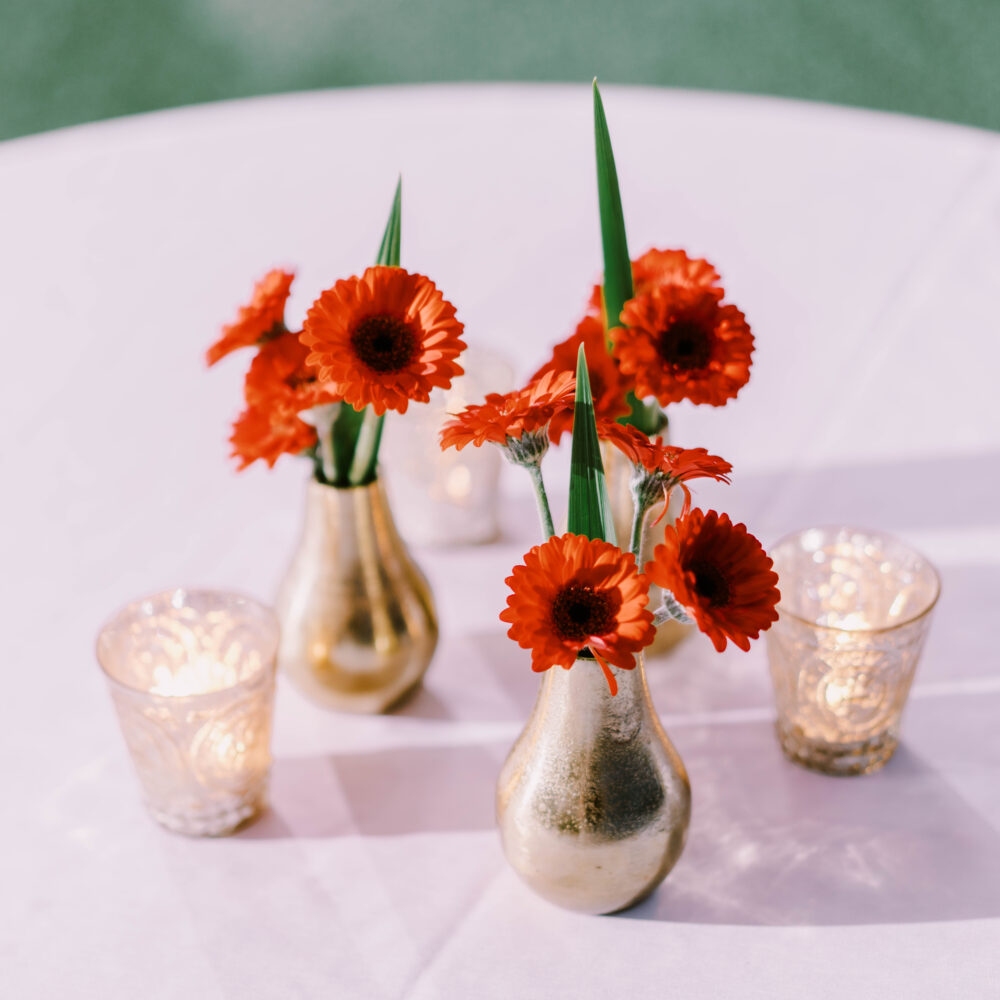 little arrangements on cocktail tables